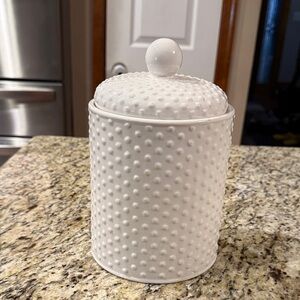 White Textured Ceramic Jar